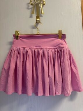 aerie Pink Gathered Skater Mini Skirt